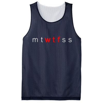 mtWTFss Days of the Week Red WTF Logo Mesh Reversible Basketball Jersey Tank