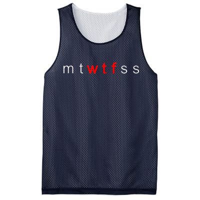 mtWTFss Days of the Week Red WTF Logo Mesh Reversible Basketball Jersey Tank