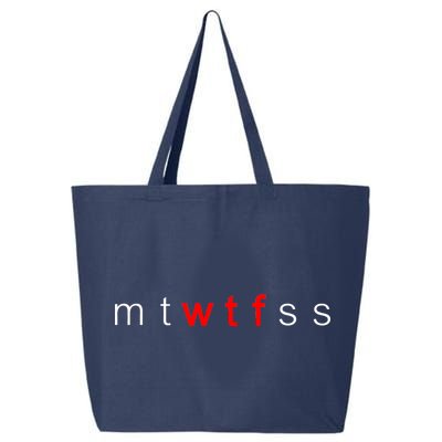 mtWTFss Days of the Week Red WTF Logo 25L Jumbo Tote