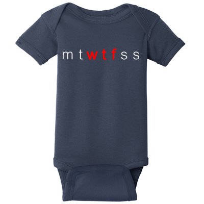 mtWTFss Days of the Week Red WTF Logo Baby Bodysuit