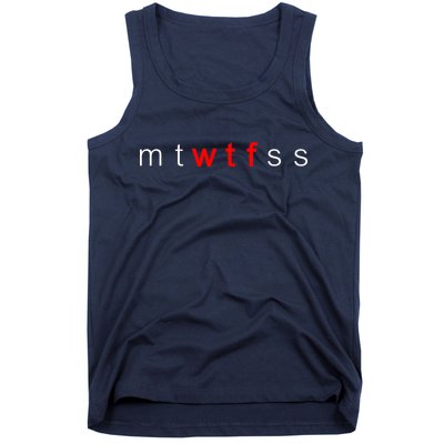 mtWTFss Days of the Week Red WTF Logo Tank Top