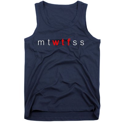 mtWTFss Days of the Week Red WTF Logo Tank Top