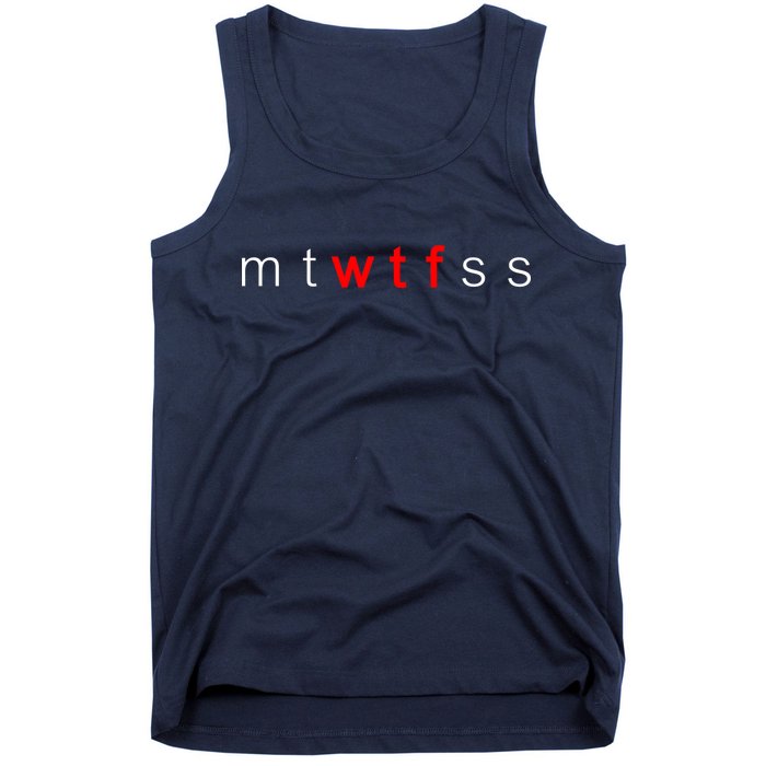 mtWTFss Days of the Week Red WTF Logo Tank Top