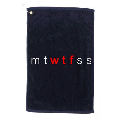 mtWTFss Days of the Week Red WTF Logo Platinum Collection Golf Towel