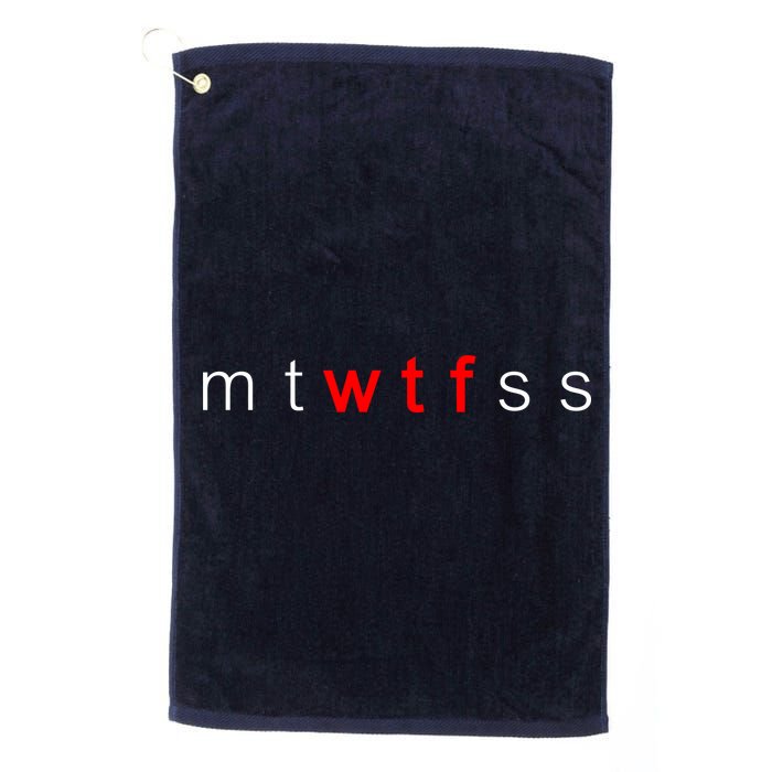 mtWTFss Days of the Week Red WTF Logo Golf Towel