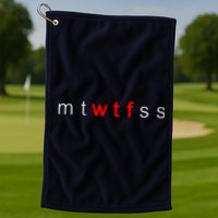mtWTFss Days of the Week Red WTF Logo Golf Towel