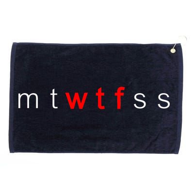 mtWTFss Days of the Week Red WTF Logo Grommeted Golf Towel