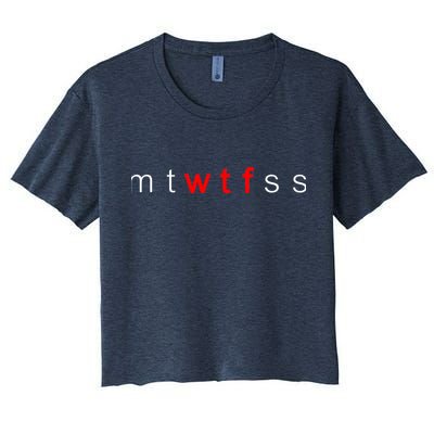 mtWTFss Days of the Week Red WTF Logo Crop Top