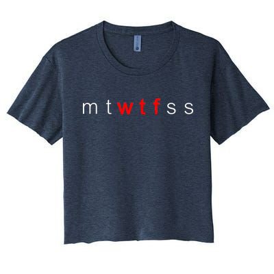 mtWTFss Days of the Week Red WTF Logo Women's Crop Top Tee