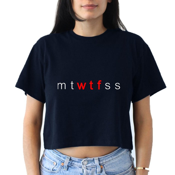 mtWTFss Days of the Week Red WTF Logo Crop Top