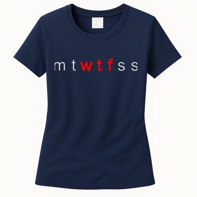 mtWTFss Days of the Week Red WTF Logo Womens T-Shirt