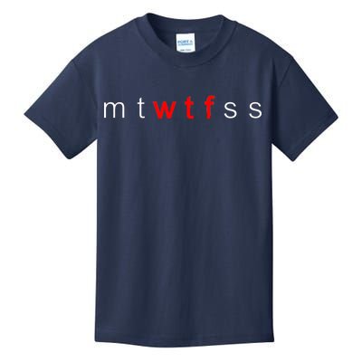 mtWTFss Days of the Week Red WTF Logo Kids T-Shirt