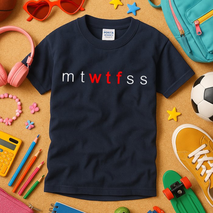 mtWTFss Days of the Week Red WTF Logo Kids T-Shirt