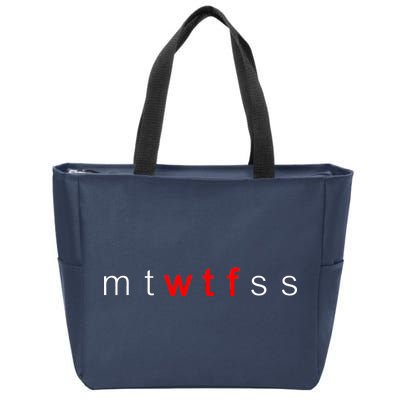 mtWTFss Days of the Week Red WTF Logo Zip Tote Bag