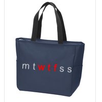 mtWTFss Days of the Week Red WTF Logo Zip Tote Bag