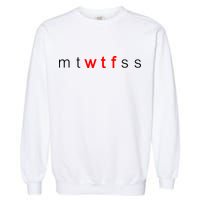 mtWTFss Days of the Week Red WTF Logo Garment-Dyed Sweatshirt