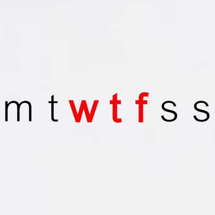 mtWTFss Days of the Week Red WTF Logo Garment-Dyed Sweatshirt