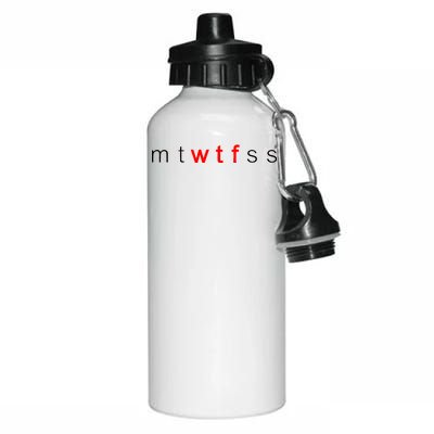 mtWTFss Days of the Week Red WTF Logo Aluminum Water Bottle