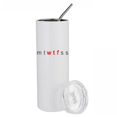 mtWTFss Days of the Week Red WTF Logo Stainless Steel Tumbler