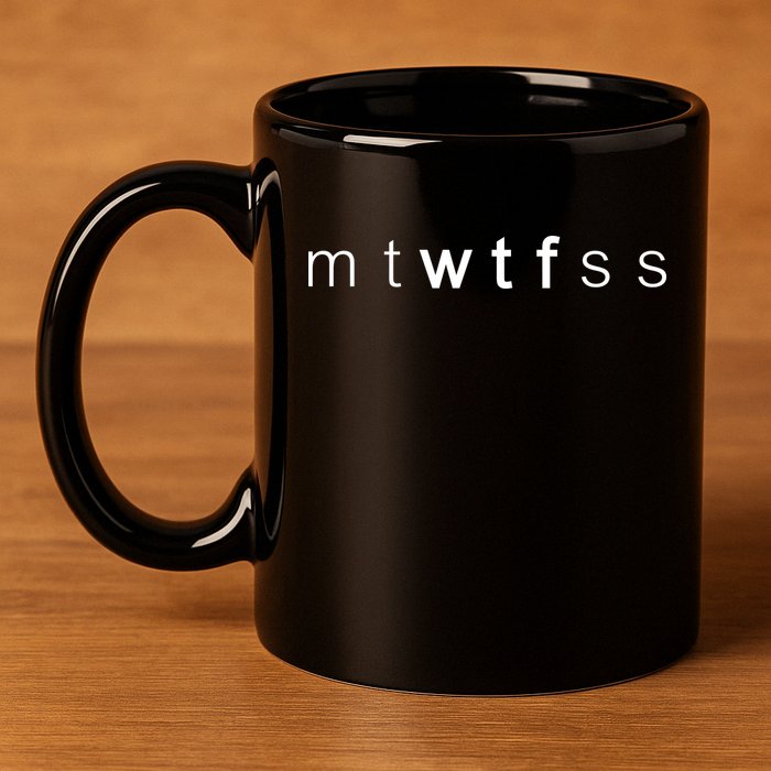 mtWTFss Days of the Week WTF 11oz C Handle Ceramic Mug