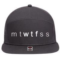 mtWTFss Days of the Week WTF 7 Panel Mesh Trucker Snapback Hat