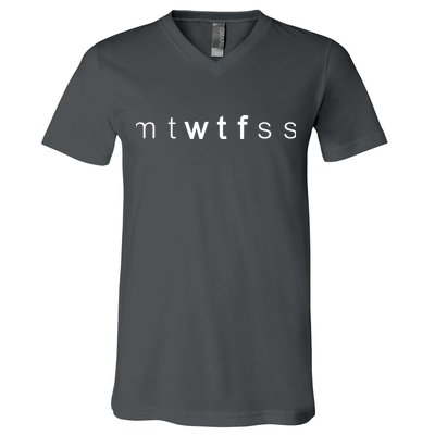 mtWTFss Days of the Week WTF V-Neck T-Shirt