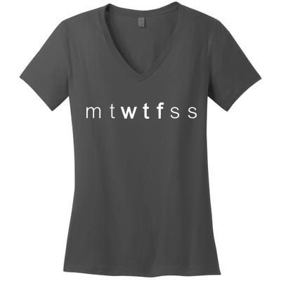 mtWTFss Days of the Week WTF Women's V-Neck T-Shirt