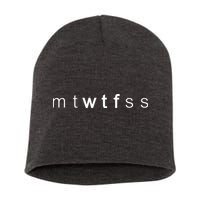 mtWTFss Days of the Week WTF Short Acrylic Beanie