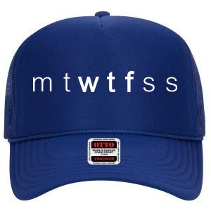 mtWTFss Days of the Week WTF High Crown Mesh Back Trucker Hat