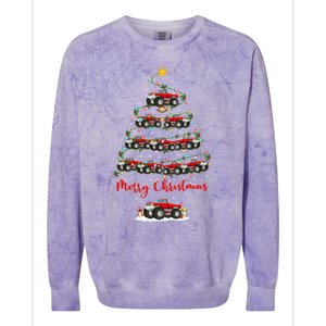 Monster Truck Xmas Lights Santa Monster Truck Christmas Tree Meaningful Gift Colorblast Crewneck Sweatshirt