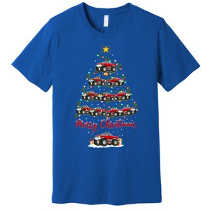 Monster Truck Xmas Lights Santa Monster Truck Christmas Tree Meaningful Gift Premium T-Shirt