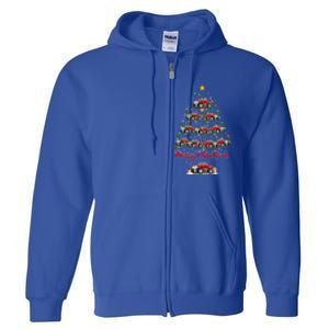 Monster Truck Xmas Lights Santa Monster Truck Christmas Tree Meaningful Gift Full Zip Hoodie