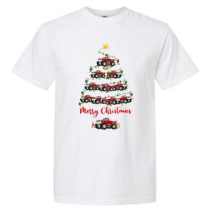 Monster Truck Xmas Lights Santa Monster Truck Christmas Tree Meaningful Gift Garment-Dyed Heavyweight T-Shirt