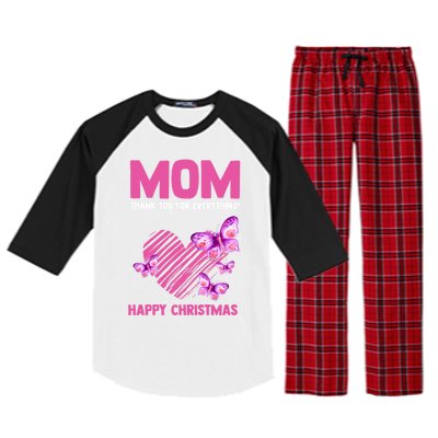 Mom Thank You For Everything! Happy Mum Mom Cute Gift Raglan Sleeve Pajama Set