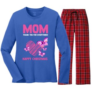 Mom Thank You For Everything! Happy Mum Mom Cute Gift Women's Long Sleeve Flannel Pajama Set 