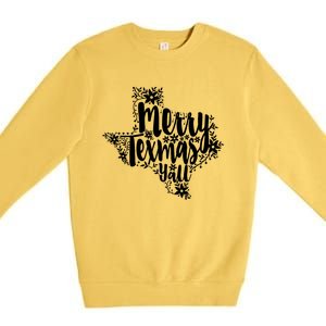 Merry Texmas YAll Texas Map State Christmas Gifts Premium Crewneck Sweatshirt