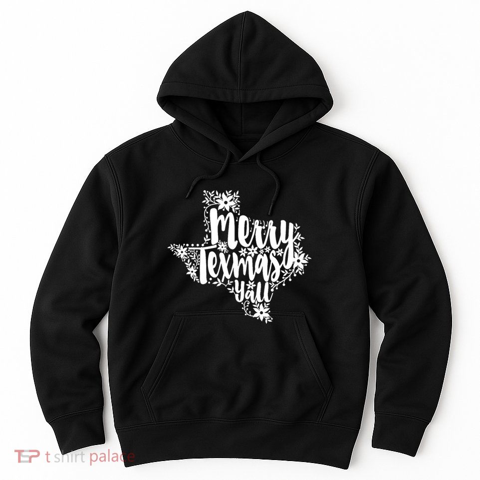 Merry Texmas YAll Texas Map State Christmas Gifts Hoodie