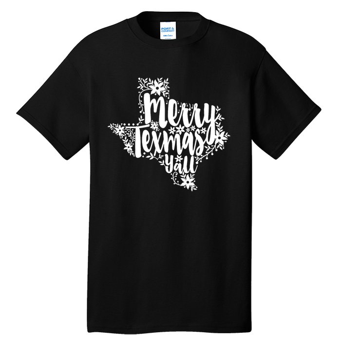 Merry Texmas YAll Texas Map State Christmas Gifts Tall T-Shirt