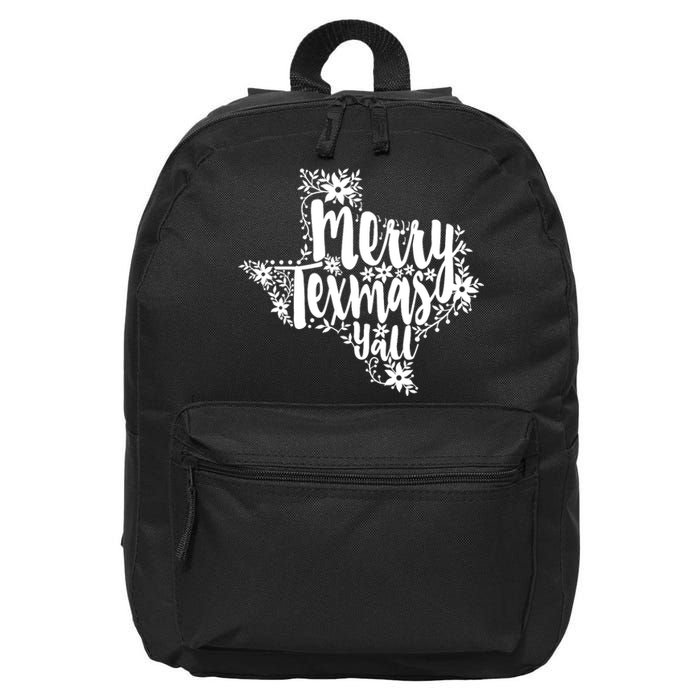 Merry Texmas YAll Texas Map State Christmas Gifts 16 in Basic Backpack