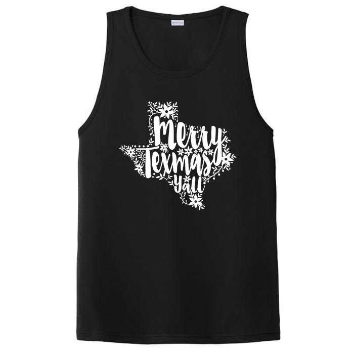 Merry Texmas YAll Texas Map State Christmas Gifts PosiCharge Competitor Tank