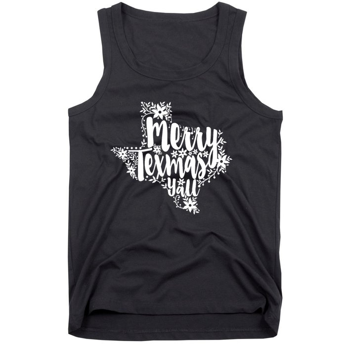 Merry Texmas YAll Texas Map State Christmas Gifts Tank Top