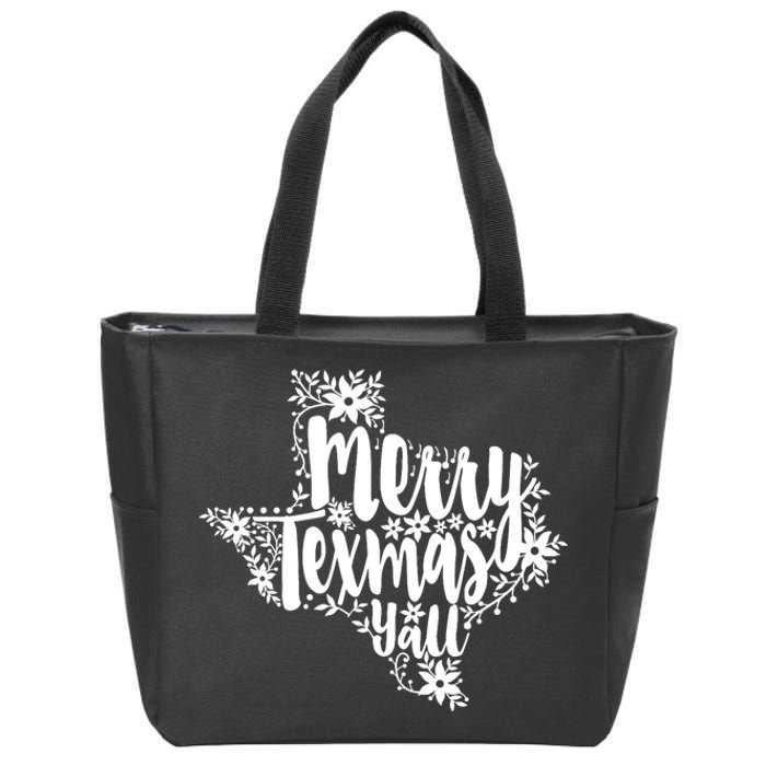 Merry Texmas YAll Texas Map State Christmas Gifts Zip Tote Bag