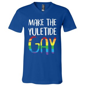 Make The Yuletide Christmas Lgbt Funny Gift V-Neck T-Shirt