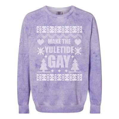 Make The Yuletide Gay Gay Ugly Christmas Colorblast Crewneck Sweatshirt