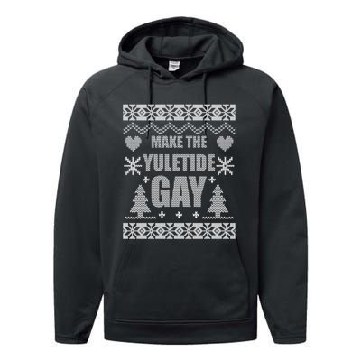 Make The Yuletide Gay Gay Ugly Christmas Performance Fleece Hoodie