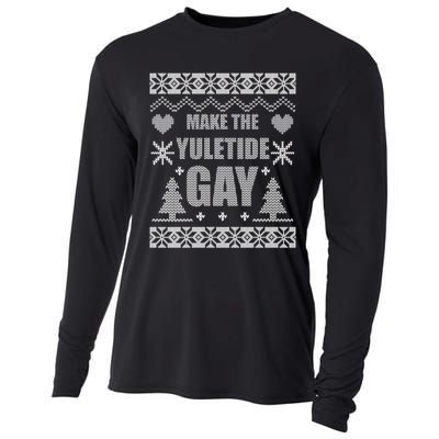 Make The Yuletide Gay Gay Ugly Christmas Cooling Performance Long Sleeve Crew