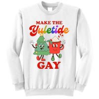 Make The Yuletide Gay Christmas Lgbtq Retro Gay Xmas Sweatshirt