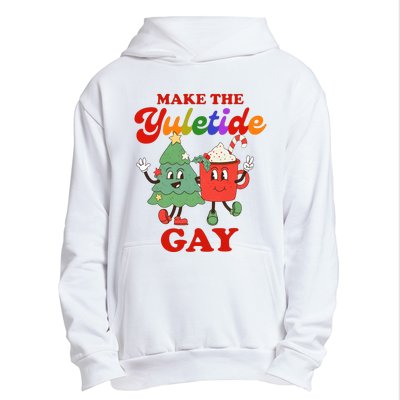 Make The Yuletide Gay Christmas Lgbtq Retro Gay Xmas Urban Pullover Hoodie