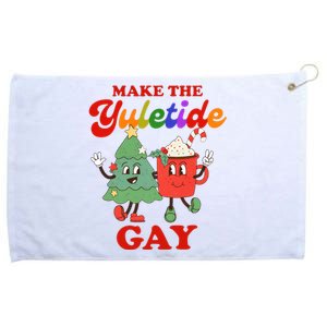 Make The Yuletide Gay Christmas Lgbtq Retro Gay Xmas Grommeted Golf Towel