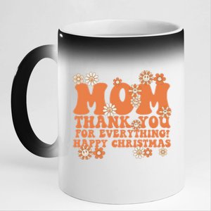 Mom Thank You For Everything! Happy Christmas Mother Gift 11oz Black Color Changing Mug